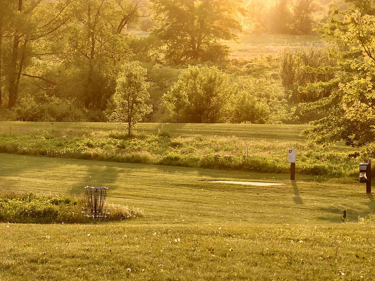 Hole 2 basket and hole 3 pad