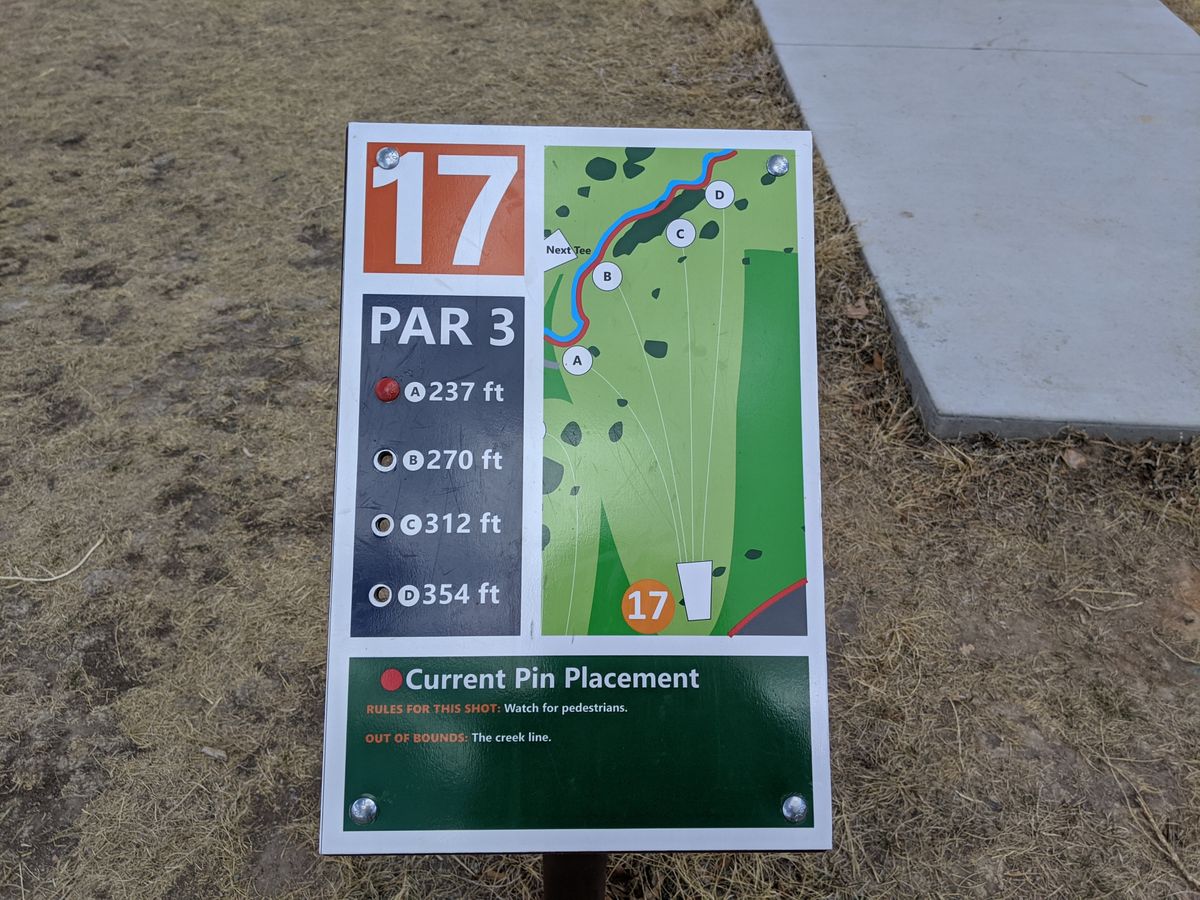Hole #17's tee sign
