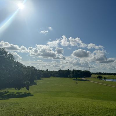 Beautiful view from hole 8. Throwing off the hill!