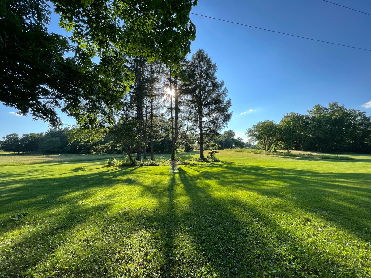 Hole 12 Red basket looking west towards the 12 tee