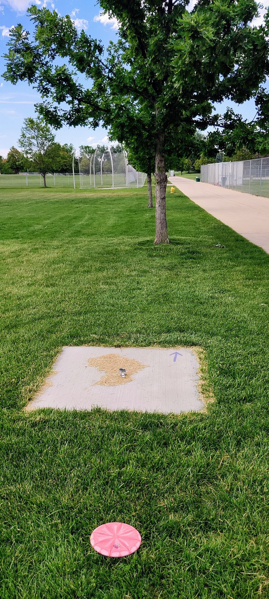 Hole 11 basket location (sometimes it's taken down). Walk straight to get to hole 12