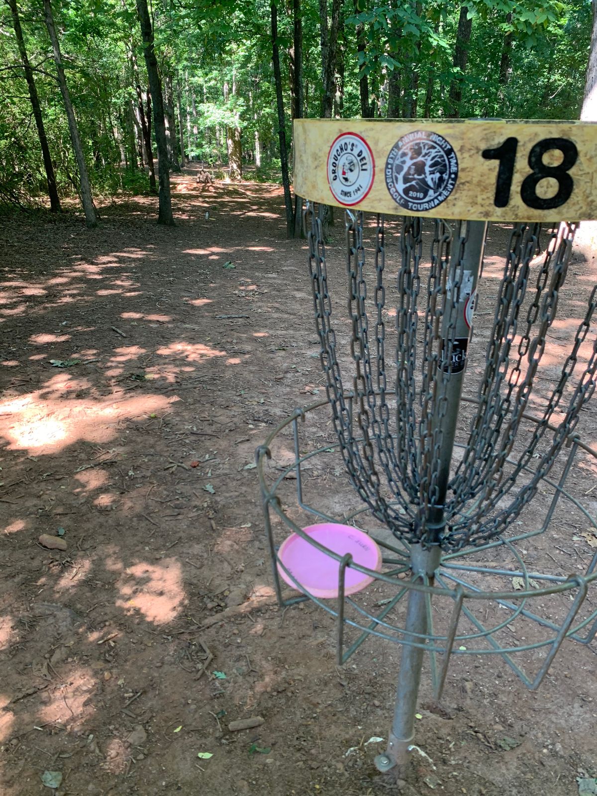 Basket 18 looking back towards tee pad