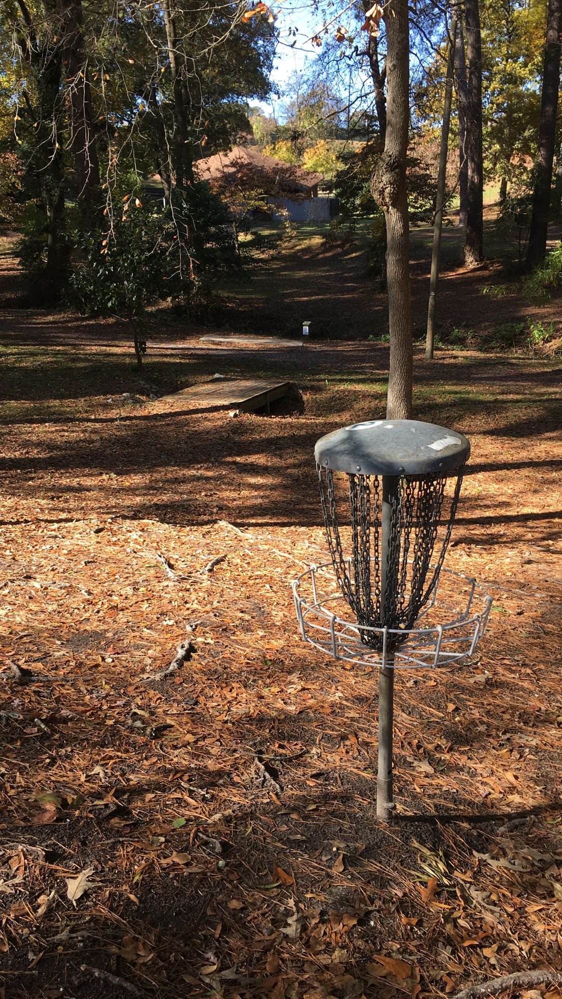 Hole #2 Basket looking towards Hole #3 Tee