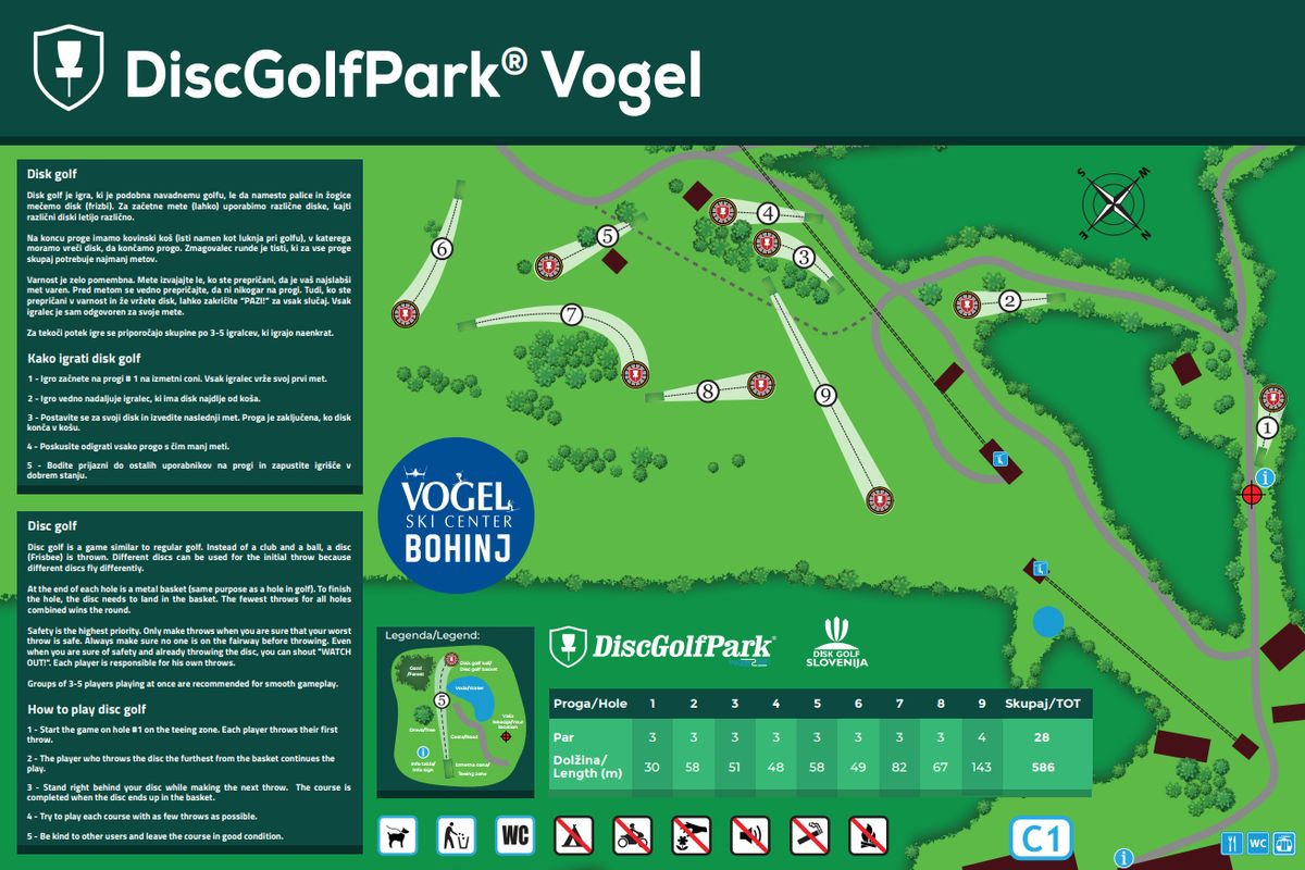Info board DiscGolfPark Vogel
