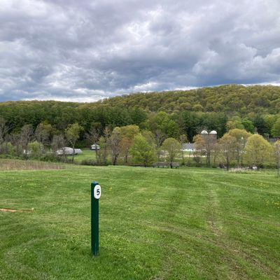 Red Tee Pad #5 lookin towards the basket