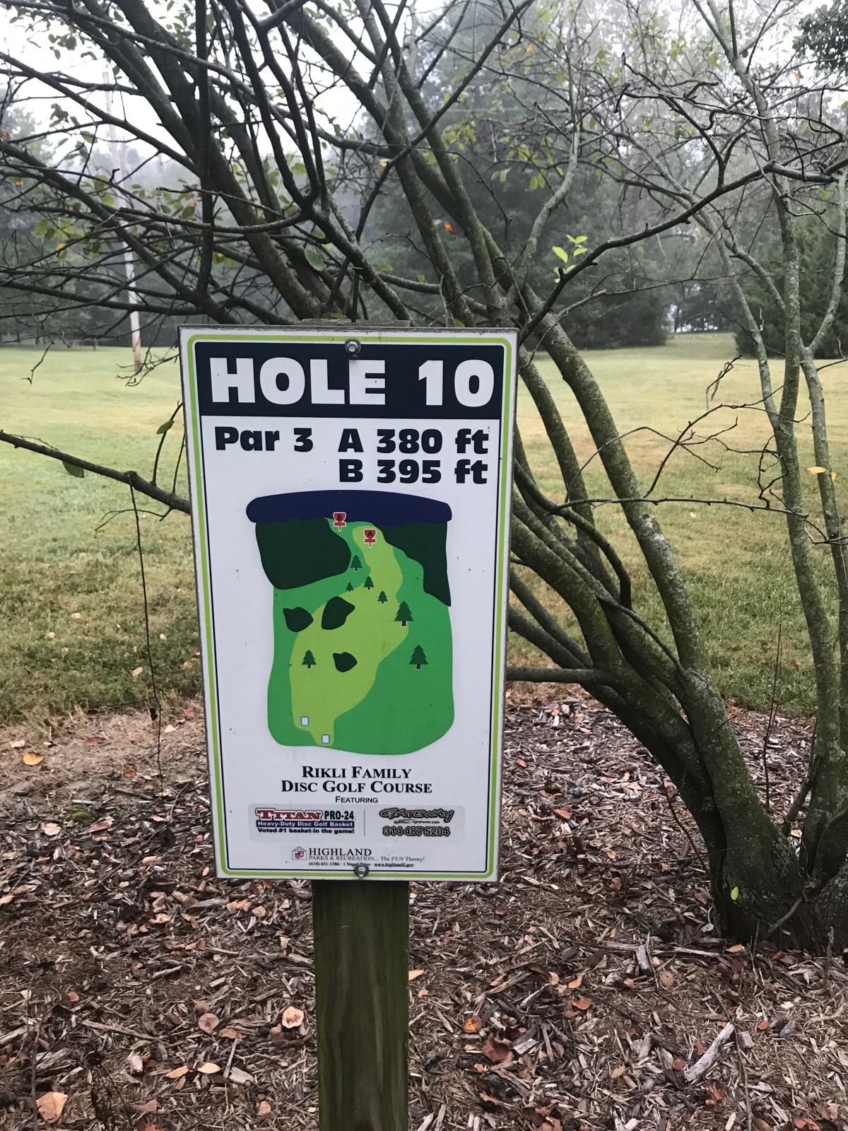 No tee pad; can use Hole 1 tee pad.