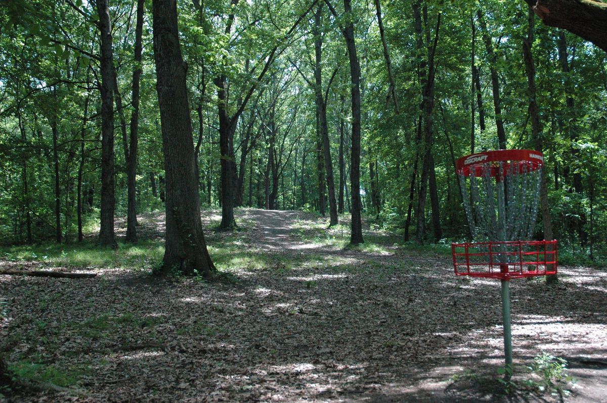 Hole 9 looking up the hill whose crest is approximately 200 to pin