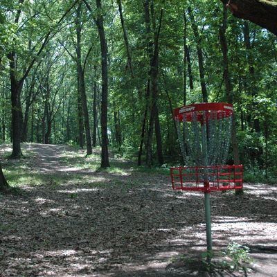 Hole 9 looking up the hill whose crest is approximately 200 to pin