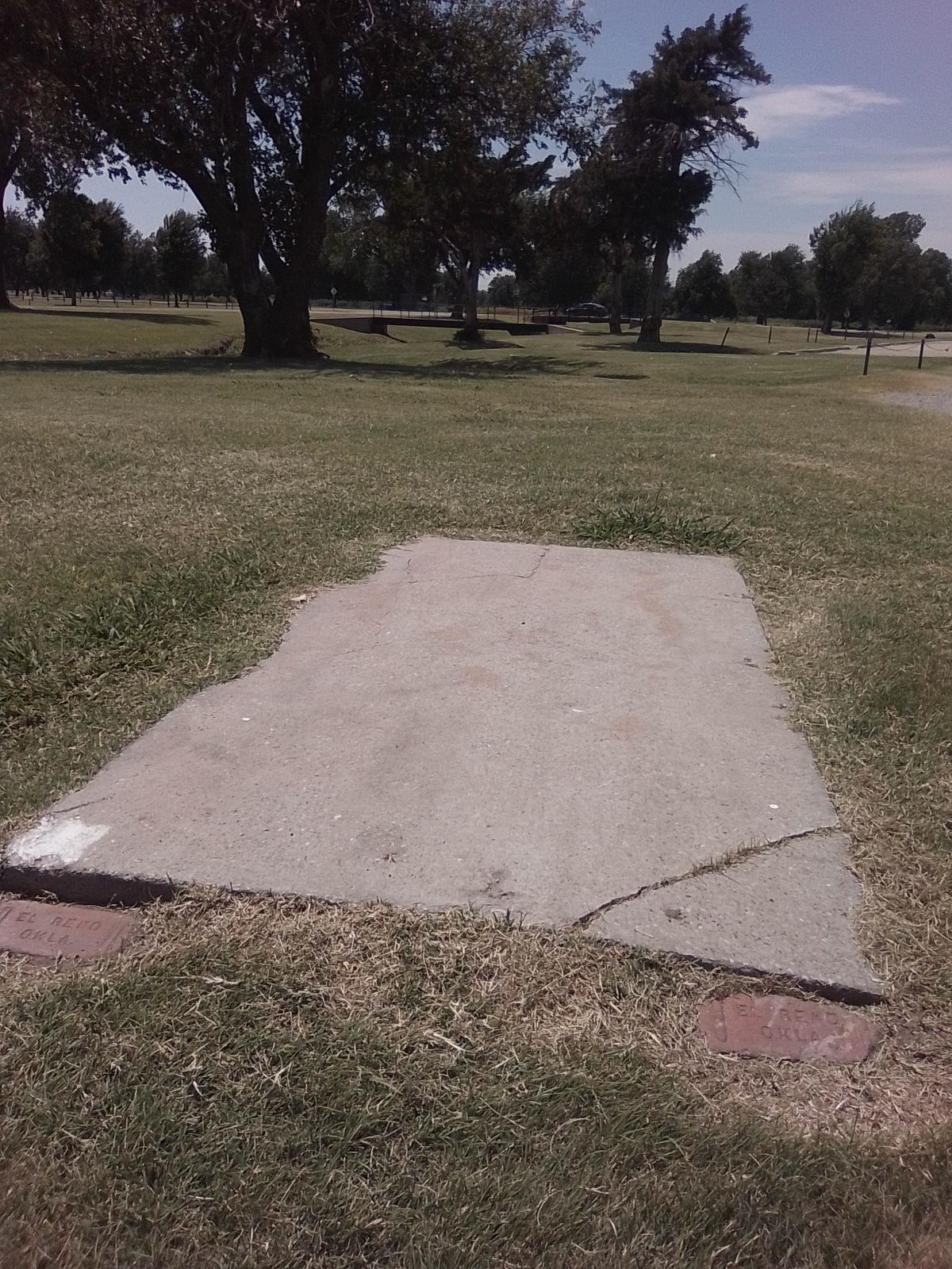 Tee #18 With a couple of old El Reno Oklahoma bricks from the old brick factory!