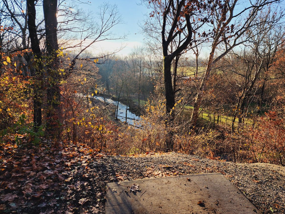 Beautiful December day looking out from tee of 6D down to the creek