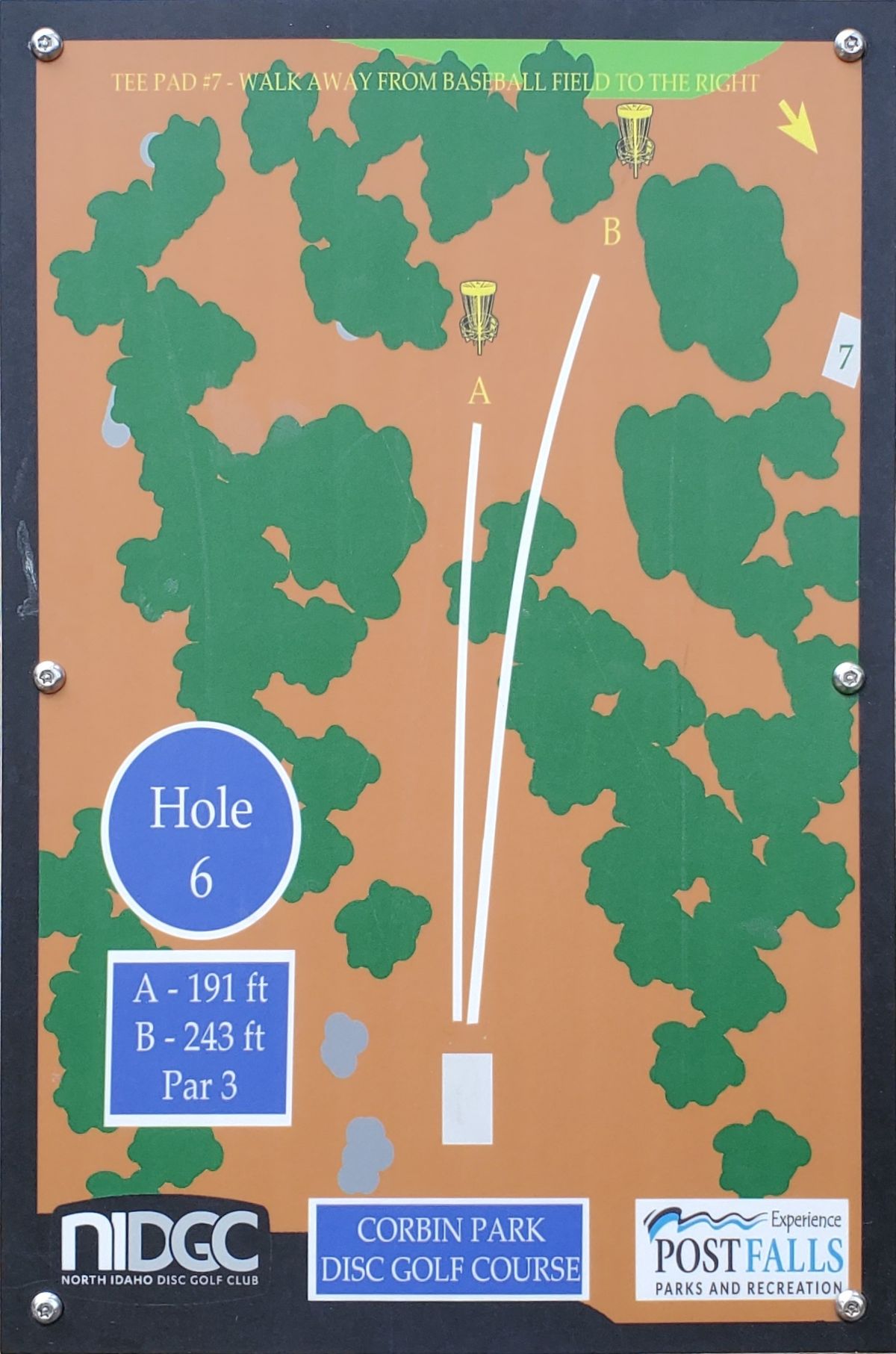Tee sign hole 6