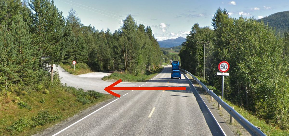 Avkjøring fra RV70 fra Krifast.