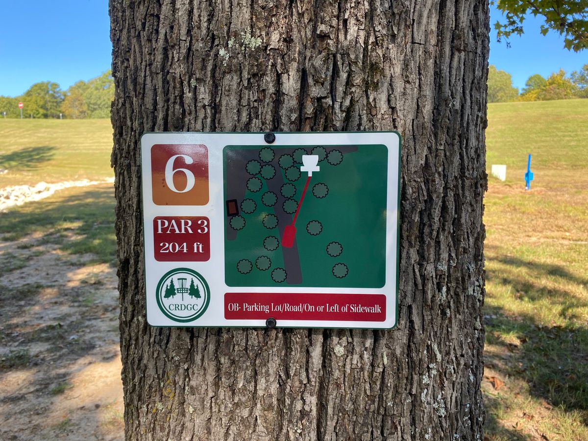 Hole 6 sign (red)