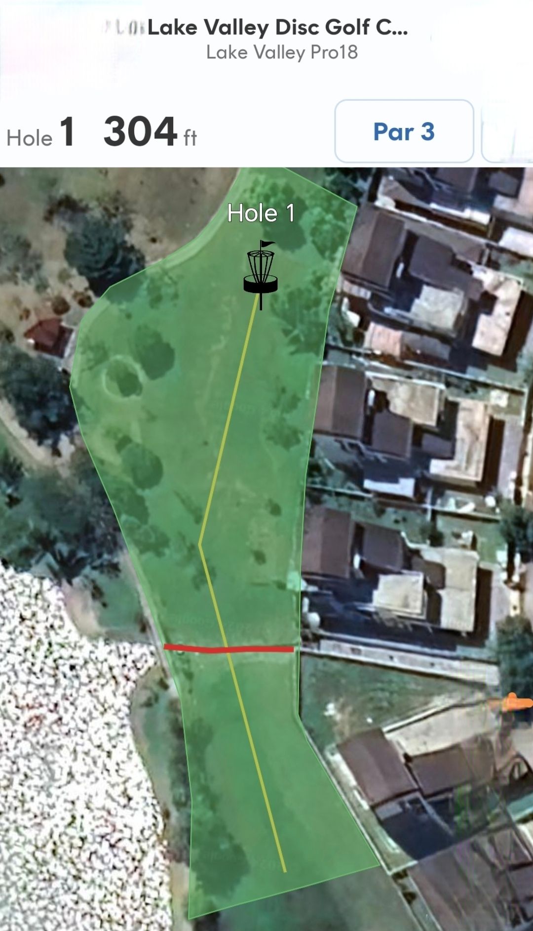Par 3, 93M
Walk paths OB, drainage include concrete areas OB. 