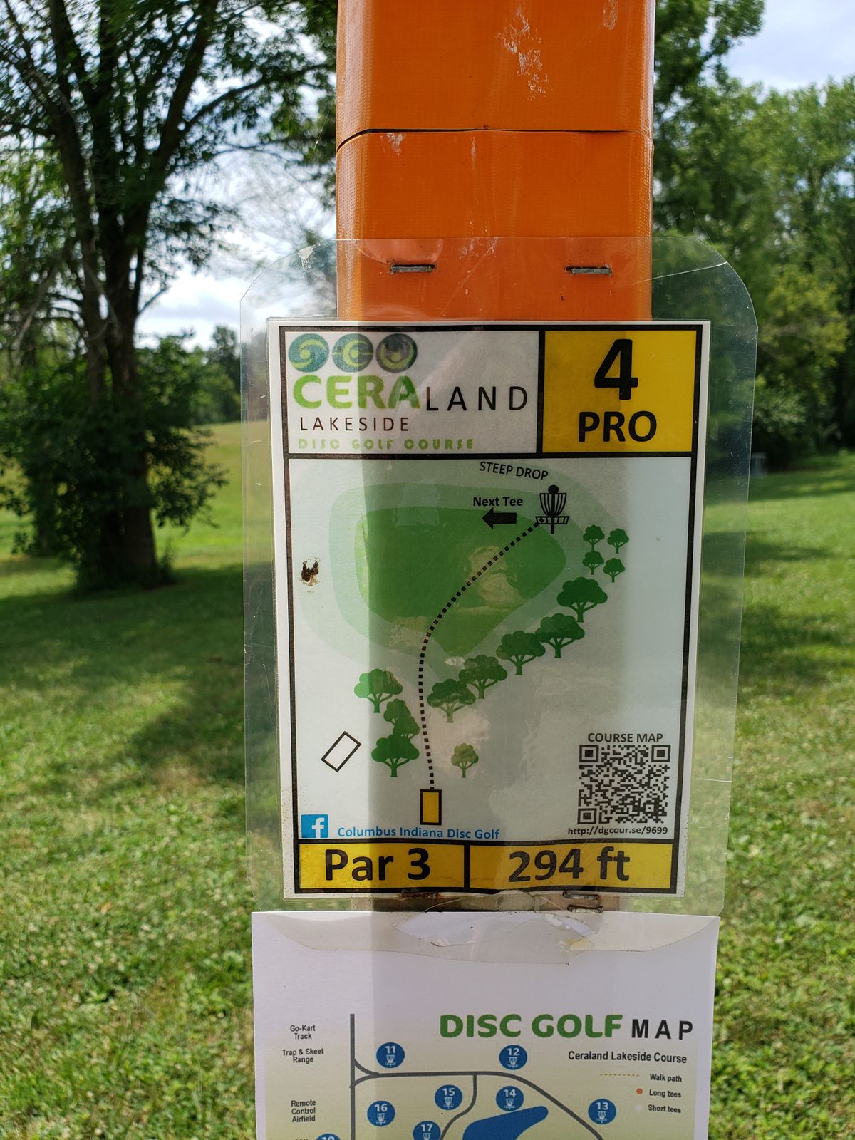 #4 Pro Tee Sign close up.