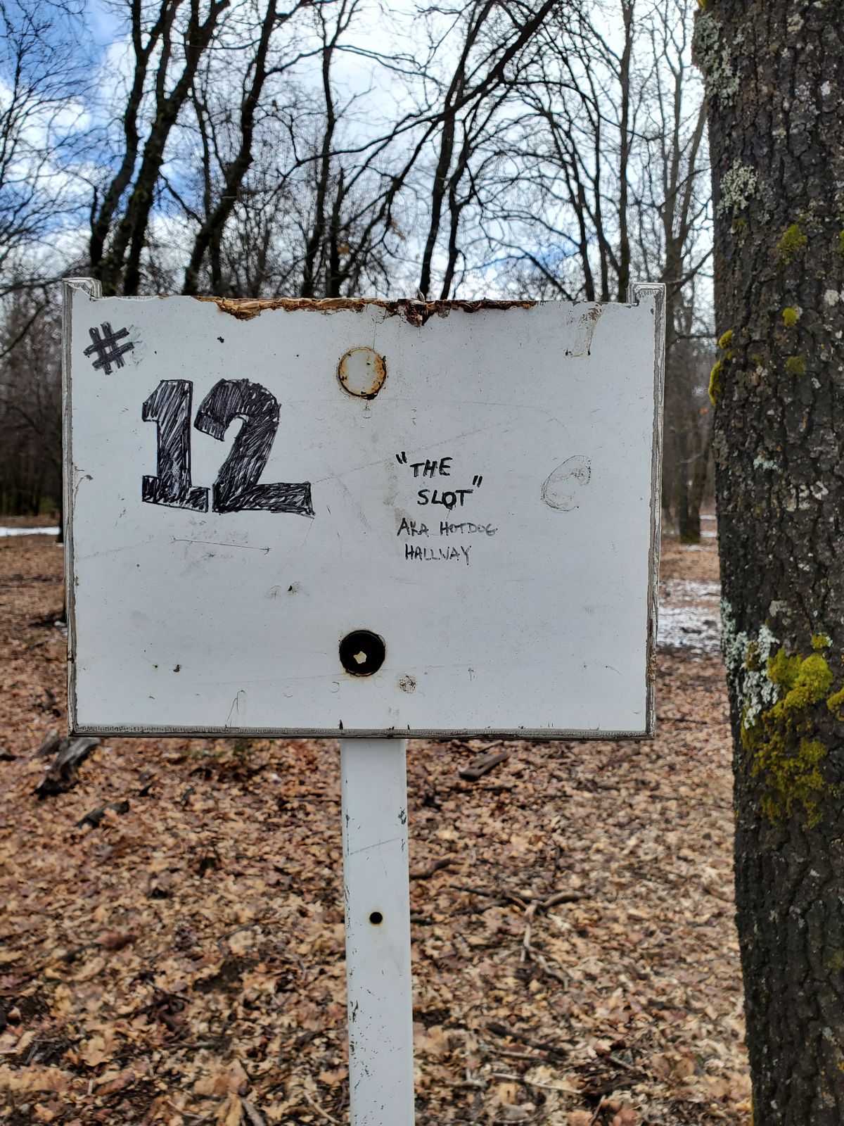 Sign for hole 12