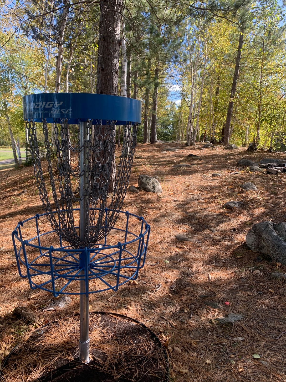 Hole 7 pin looking towards the tee pad.