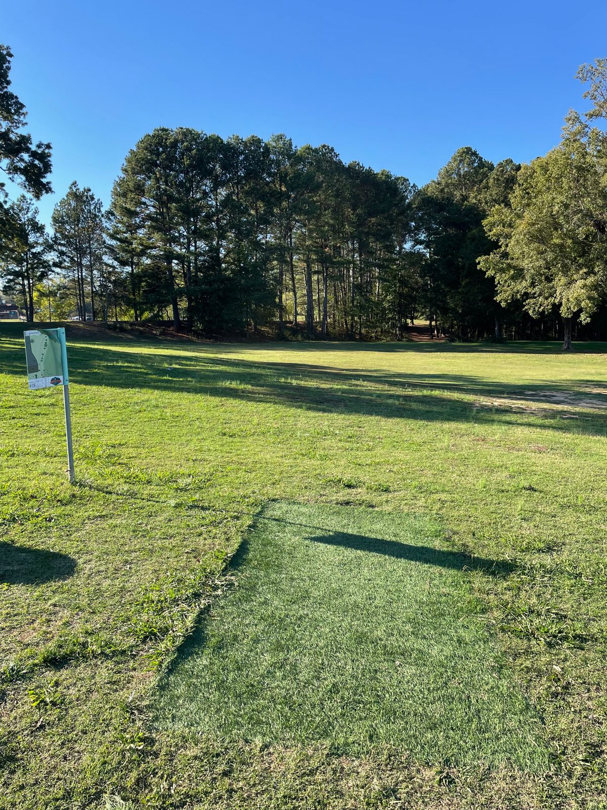 #18’s new tee pad that’s up the hill and past the football field.