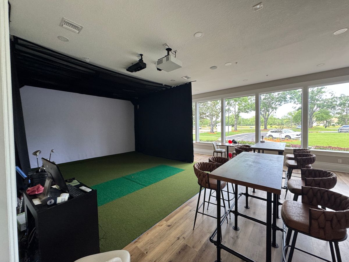 Golf simulator in the club house