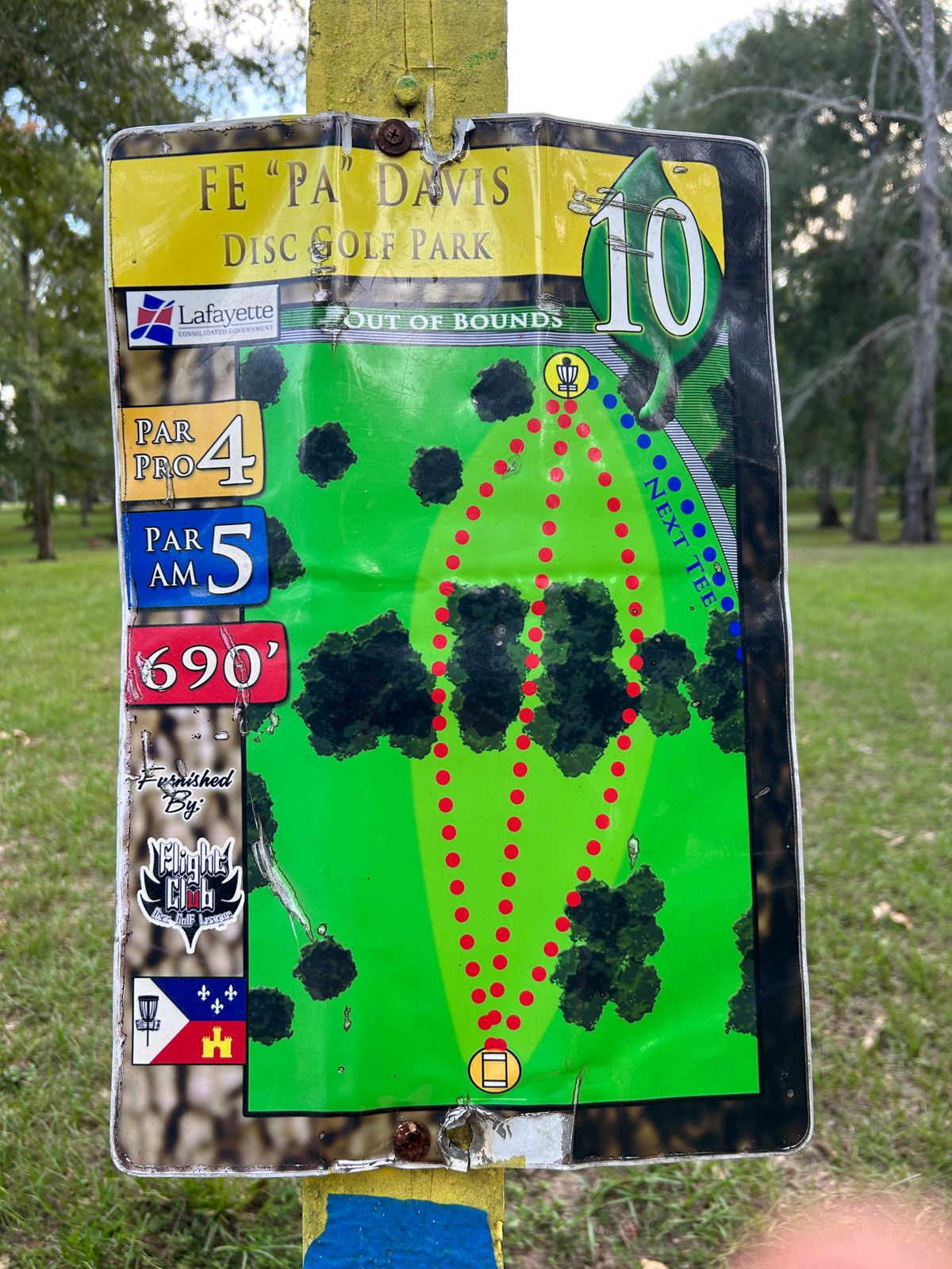 Hole 10 Tee Sign