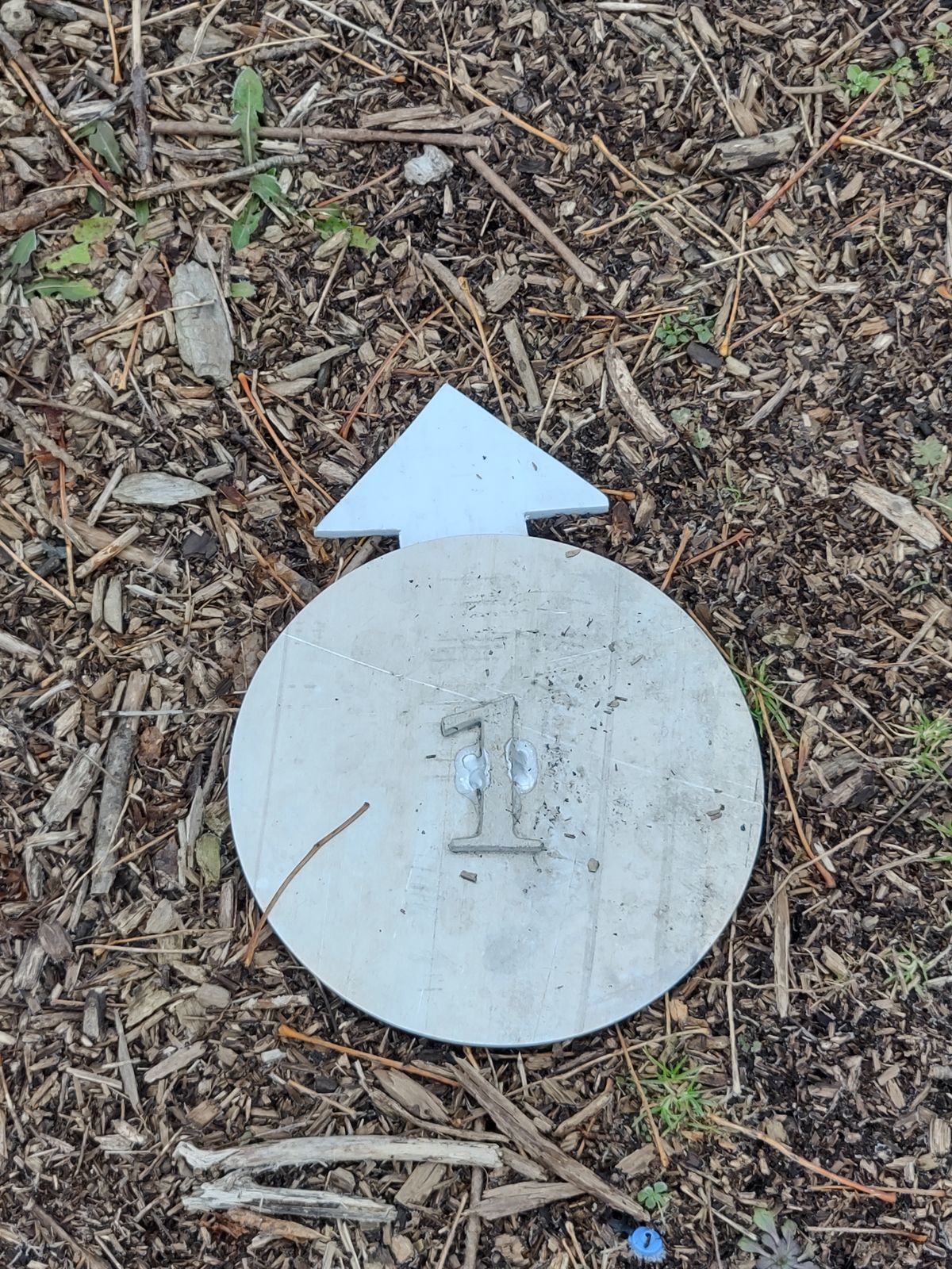 Tee markers, these point directly at the basket