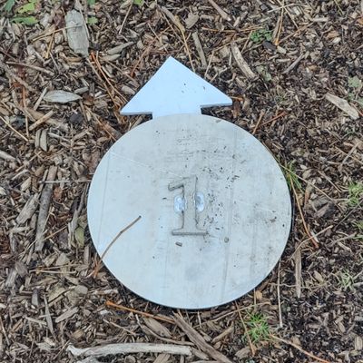 Tee markers, these point directly at the basket