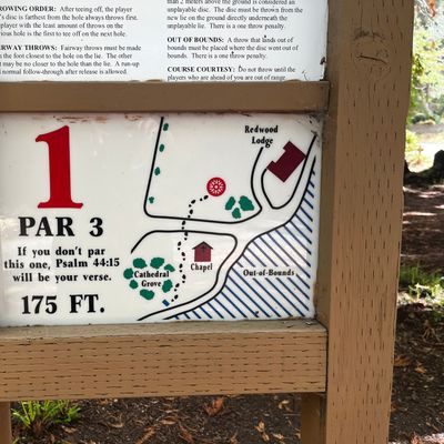 Hole 1 tee sign