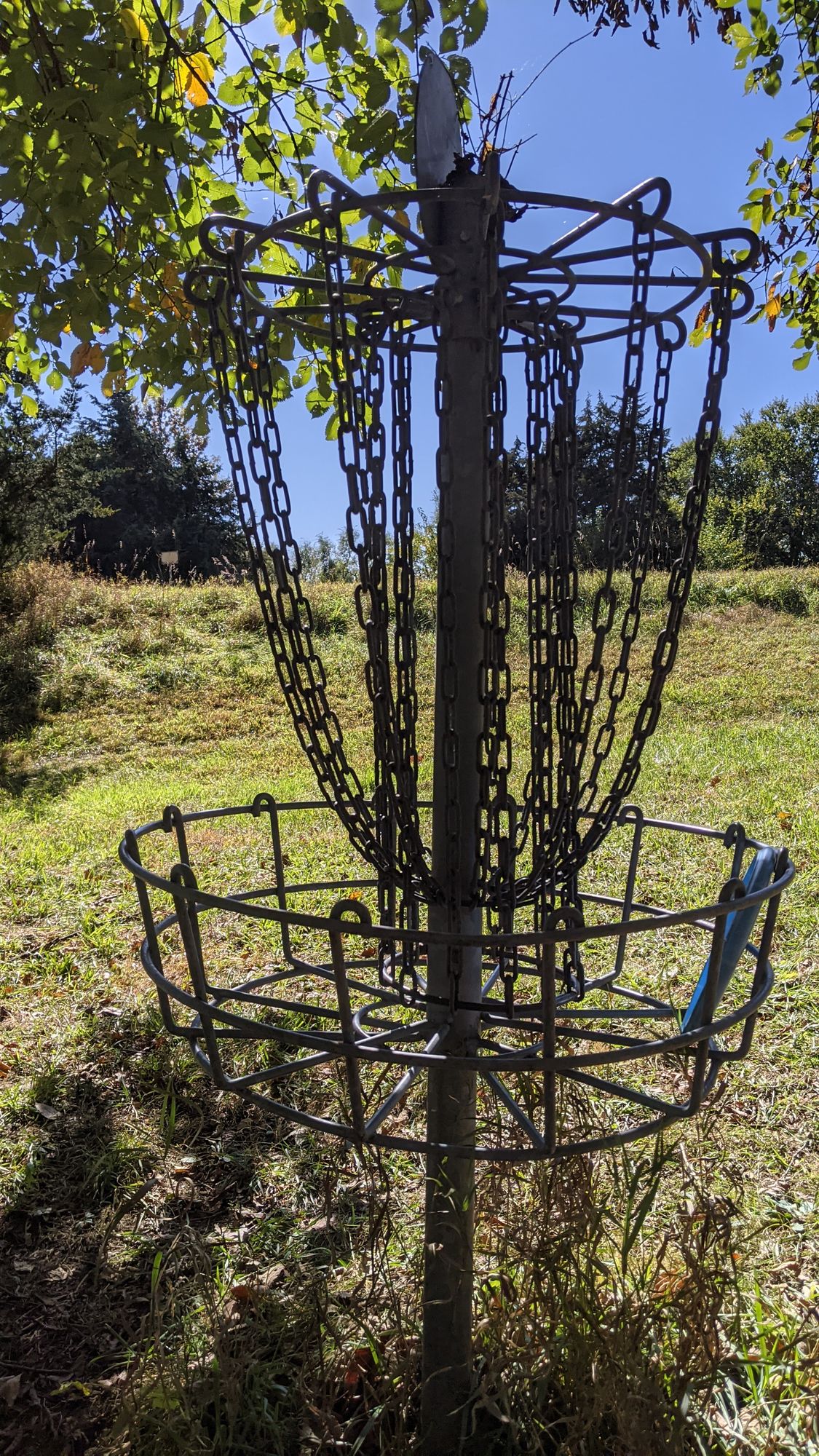 #2 Basket with #3 Tee behind up on the hill.