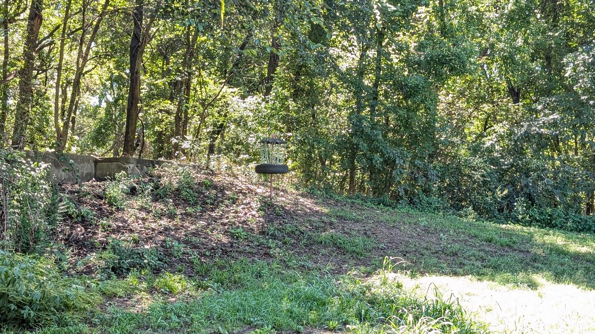 Hole one tee box as viewed from the fairway.