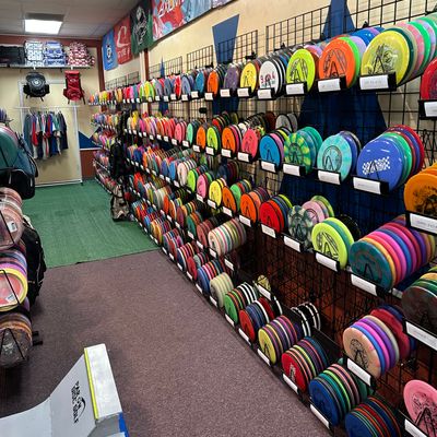 MVP discs, axiom, streamline discs, thought space discs, latitude 64, westside discs, dynamic discs.