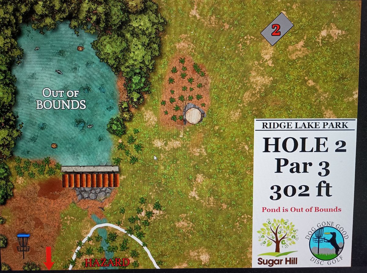 Hole 2 tee sign