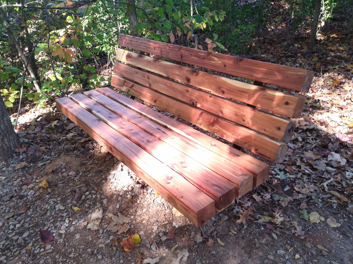 New bench at tee box 15.