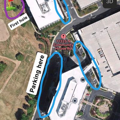 Parking map and Hole 1 location