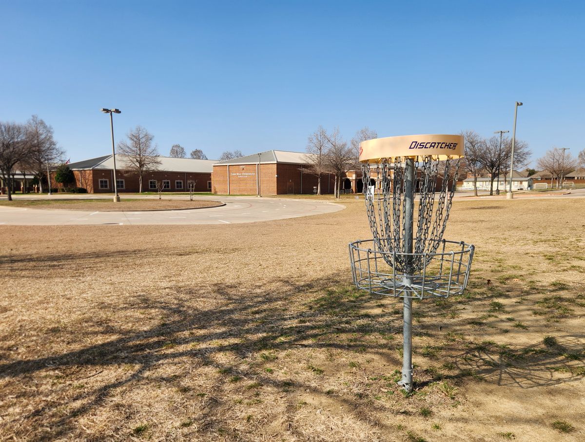 #6 basket and school in background