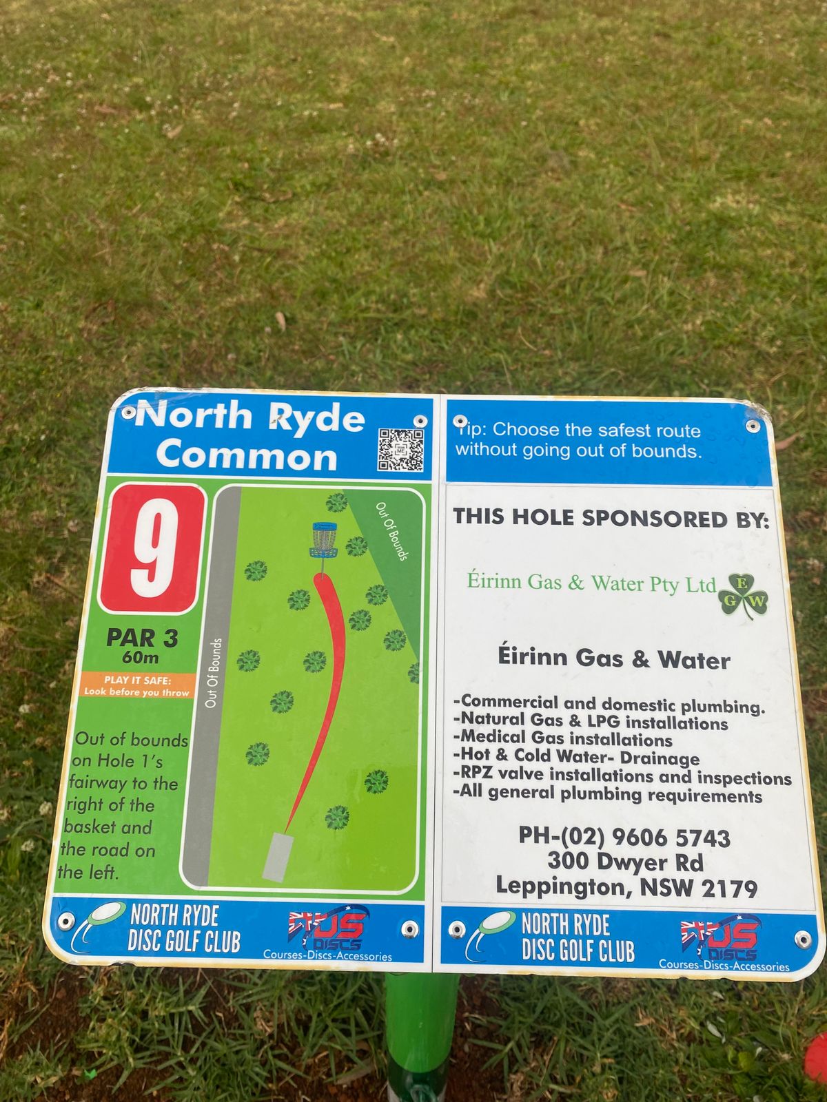 Hole 9 Tee Sign