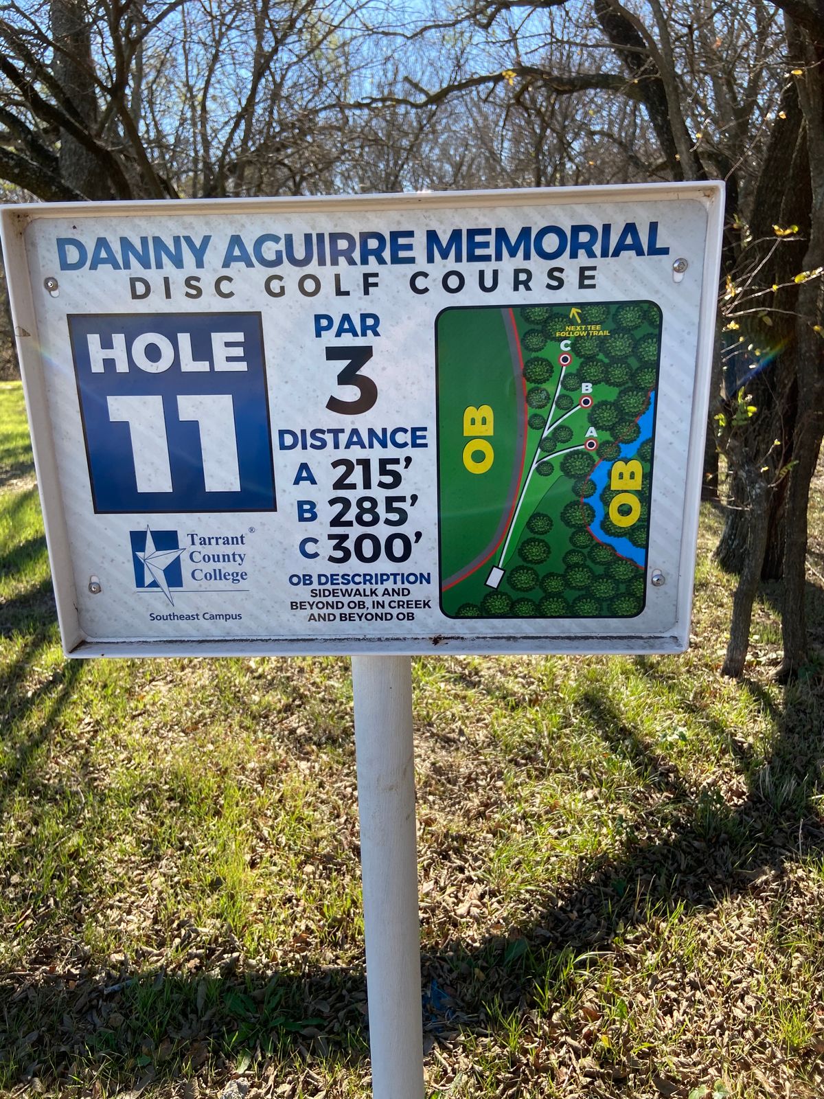 Hole 11 tee sign