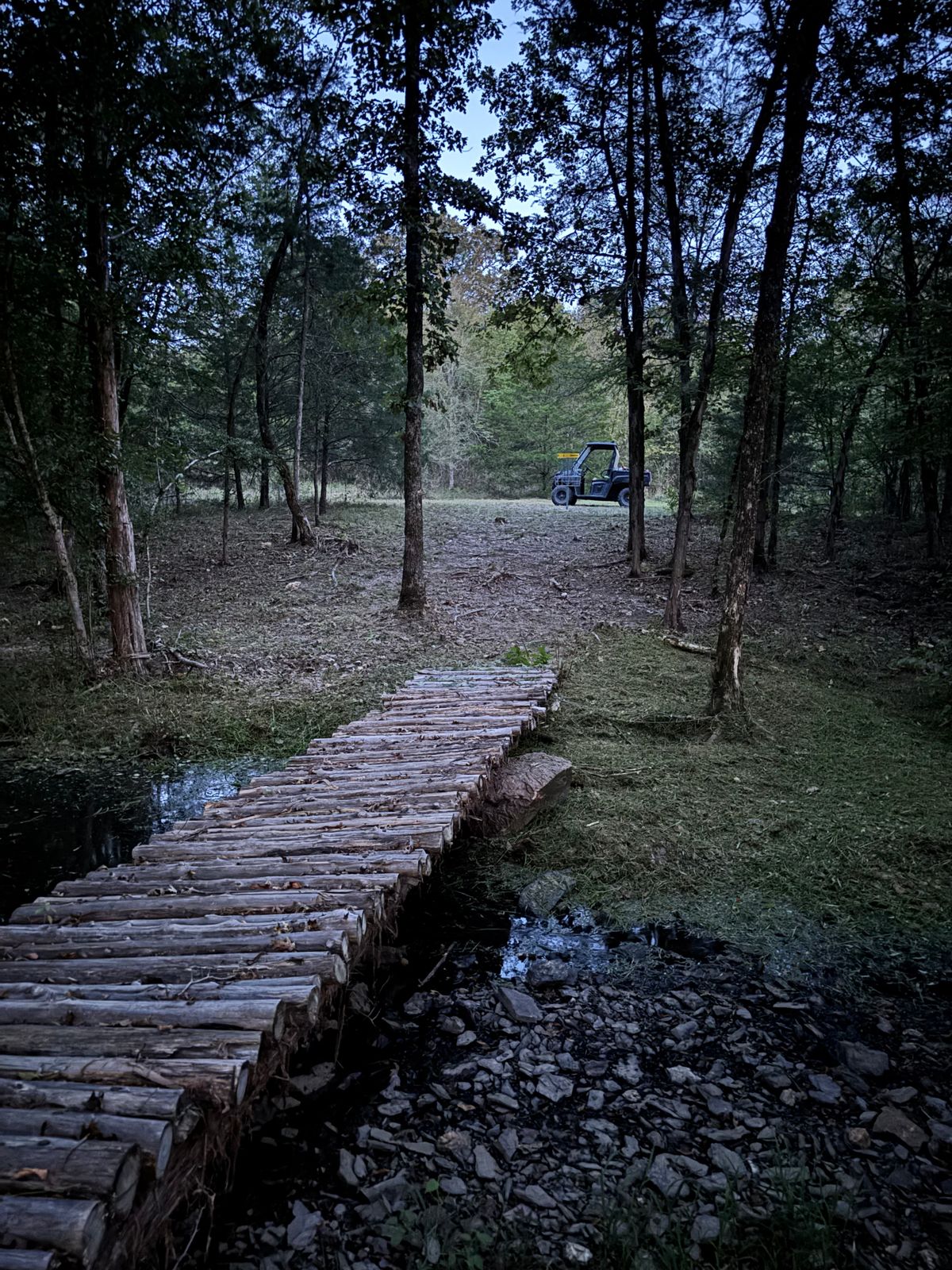 Hole 1 green over the bridge