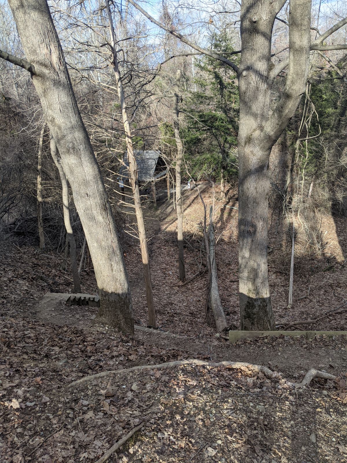 Walking path from hole 3 to hole 4, by the pavilion 