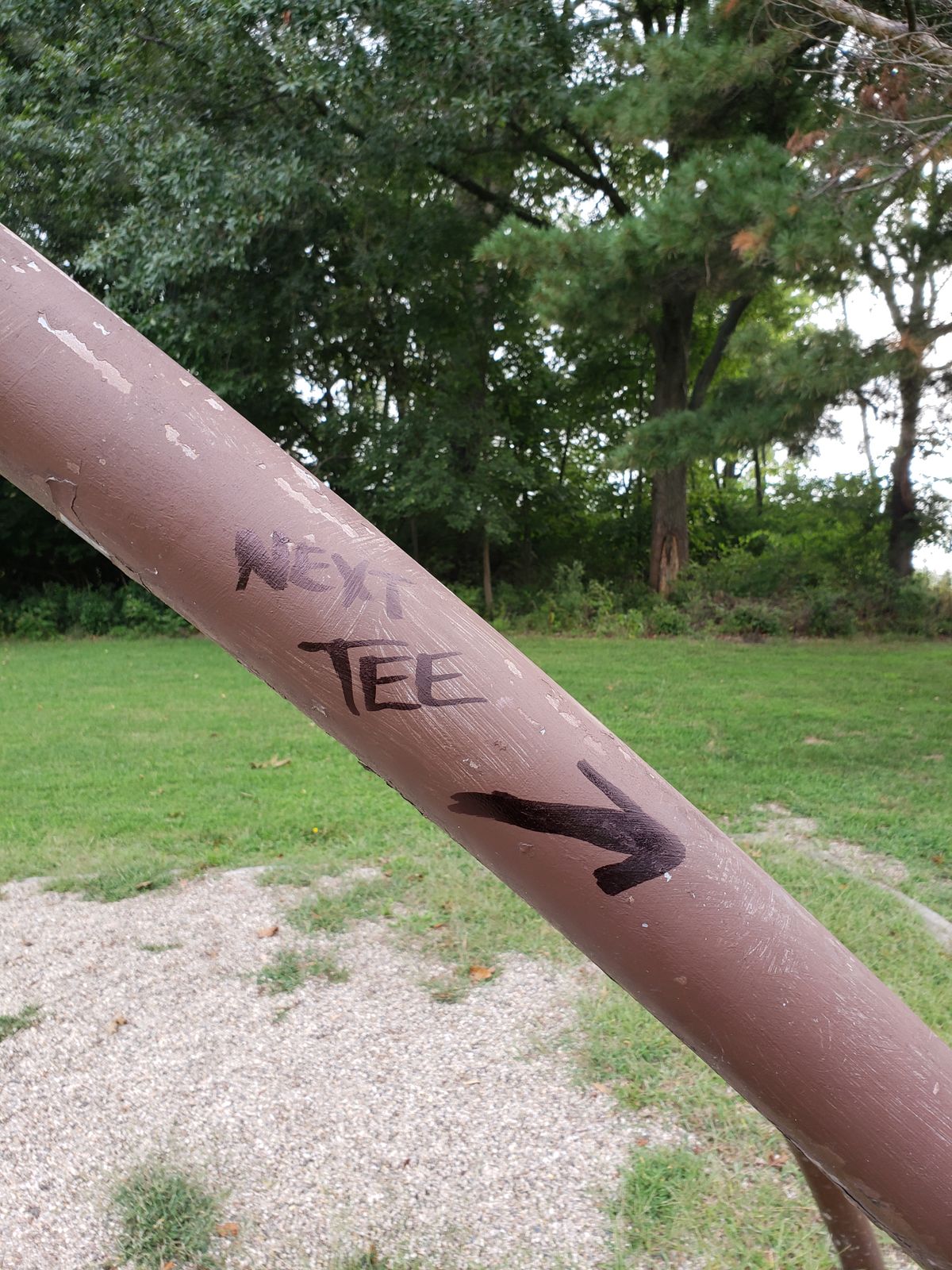 A clue where the next Tee is.