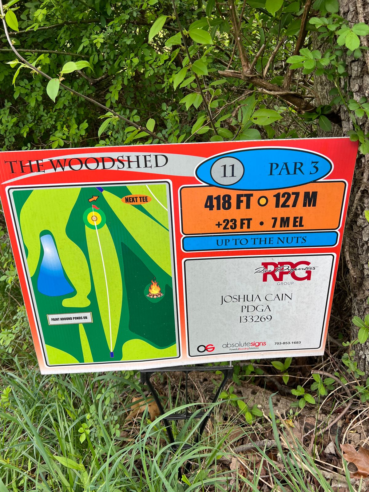 Hole #11 sign