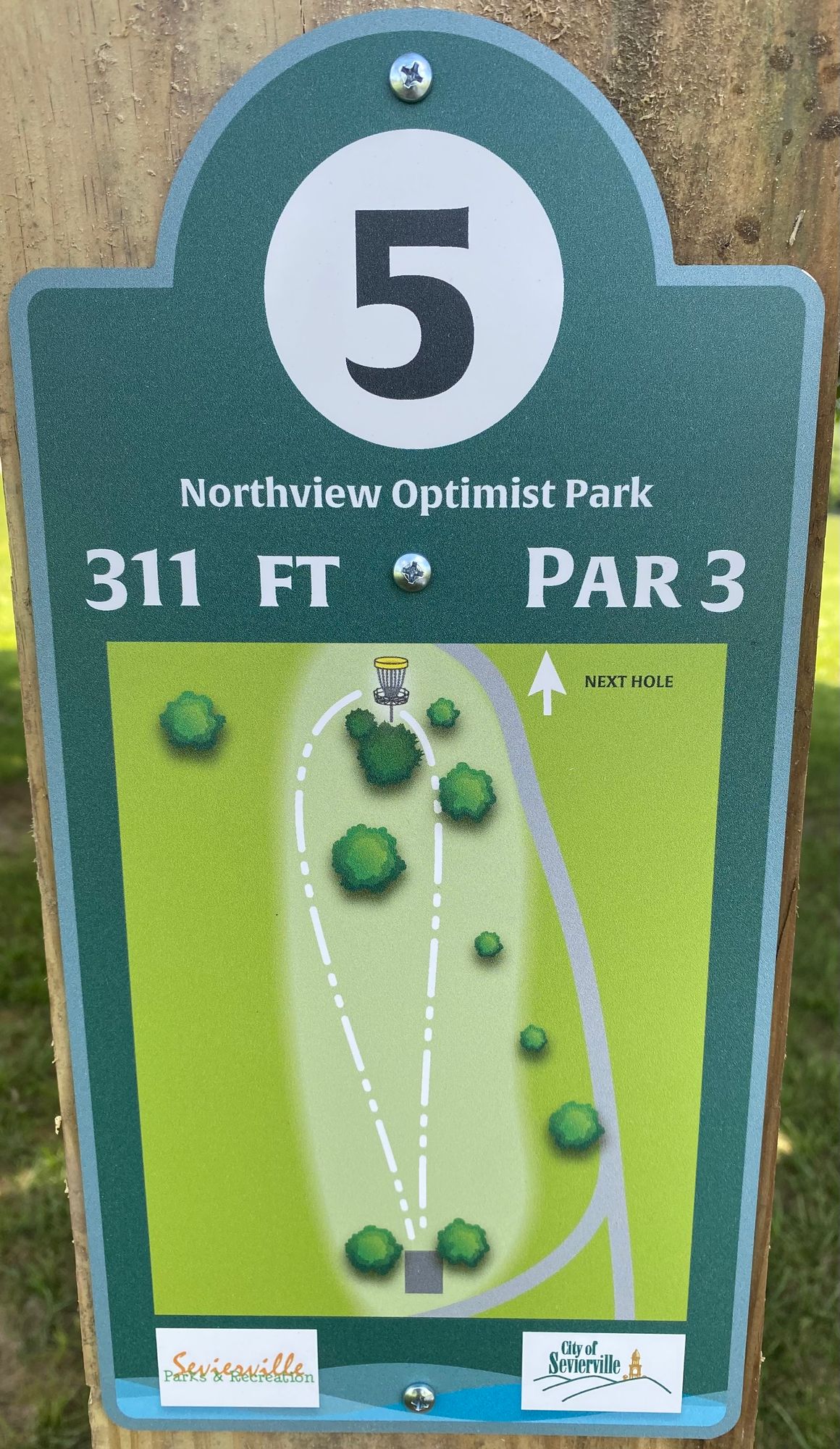 Hole #5 Tee Sign