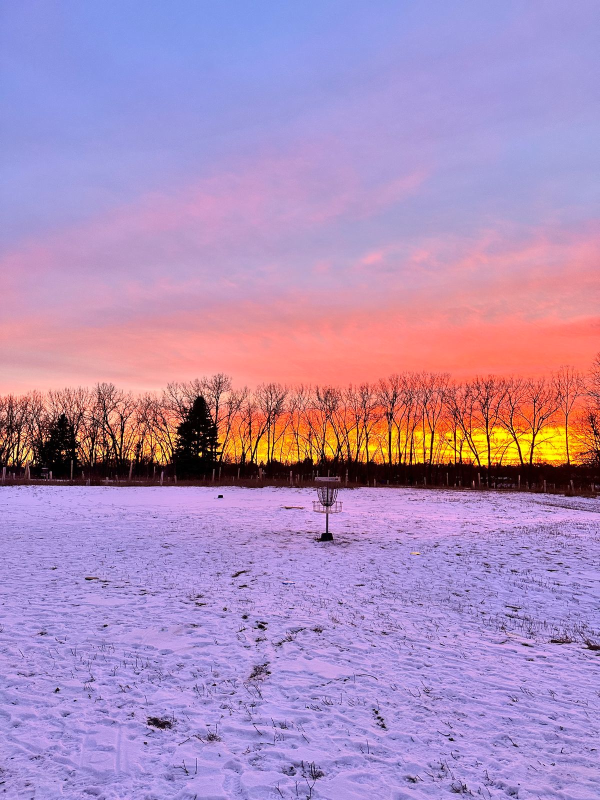 Winter sunset hole 1