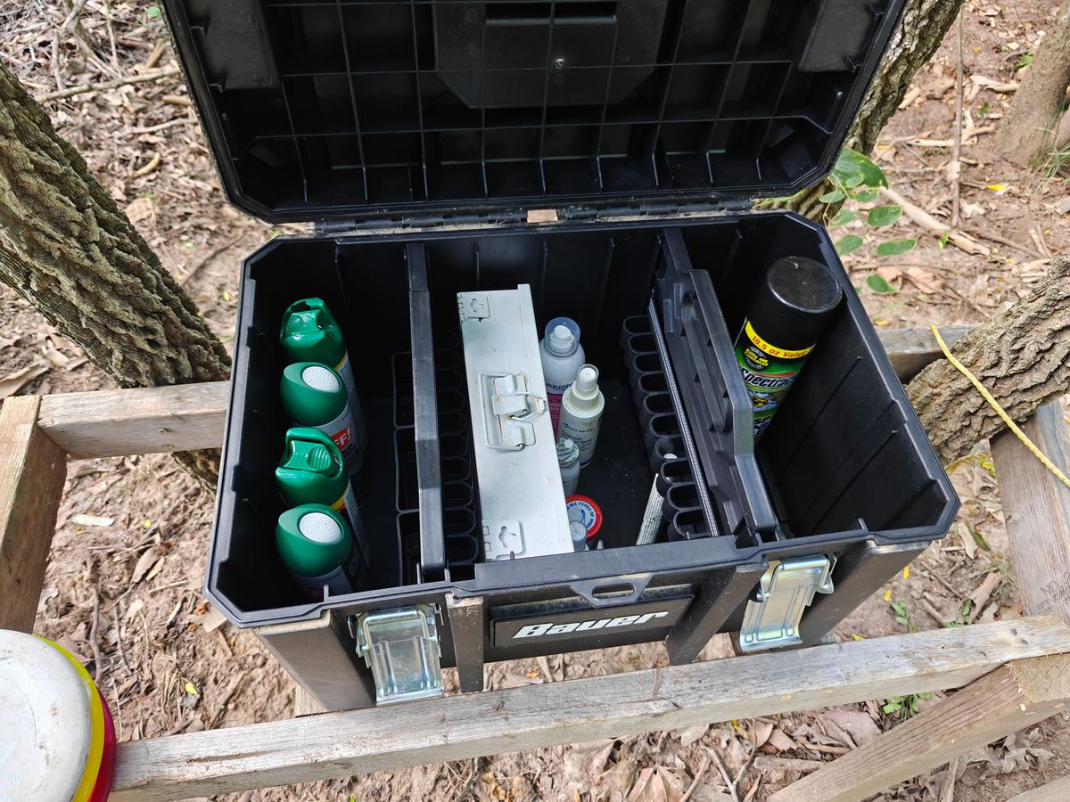 Bug spray and first aid numerous locations along the course.
