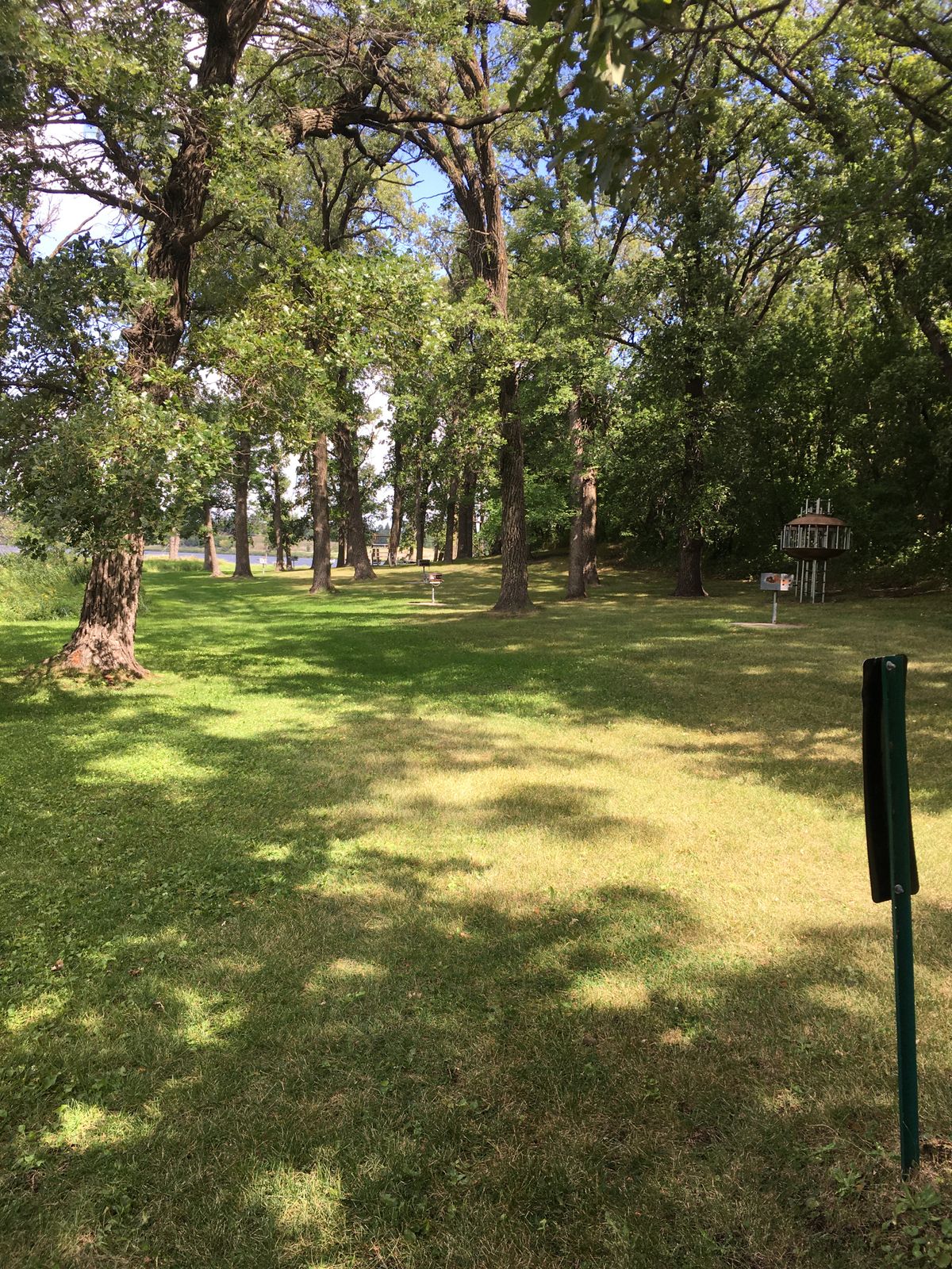 Hole 2 face the basket.  Tee sign installed backwards