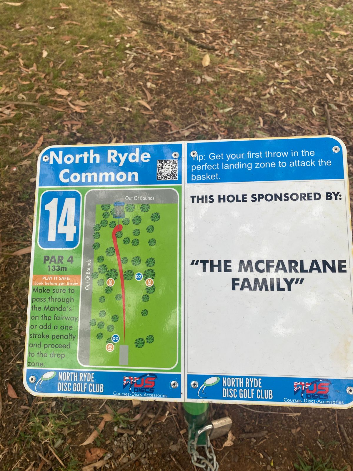 Hole 14 Tee Sign