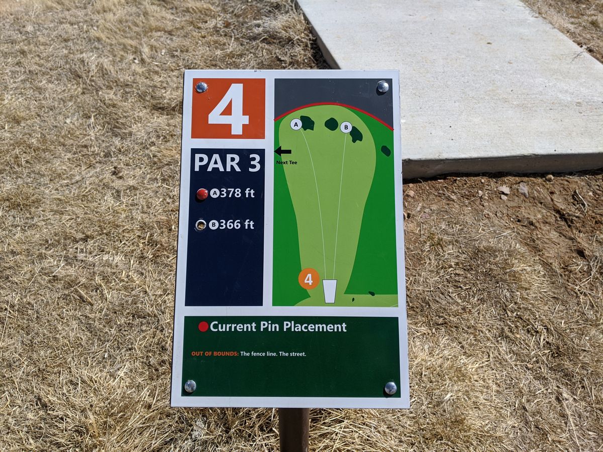Hole #4's tee sign