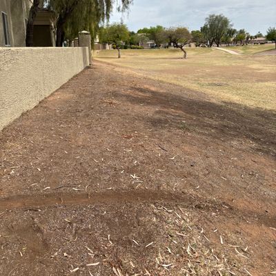 Hole 8- concrete wall & beyond OB. Sidewalk & beyond OB