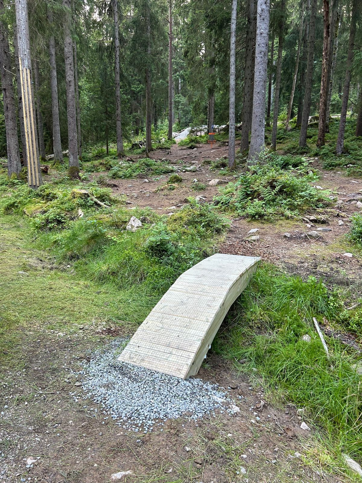 Bridge over ditch up to basket 11