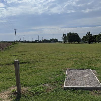 Hole 9 tee pad (longest hole 430 feet back to the tree line)