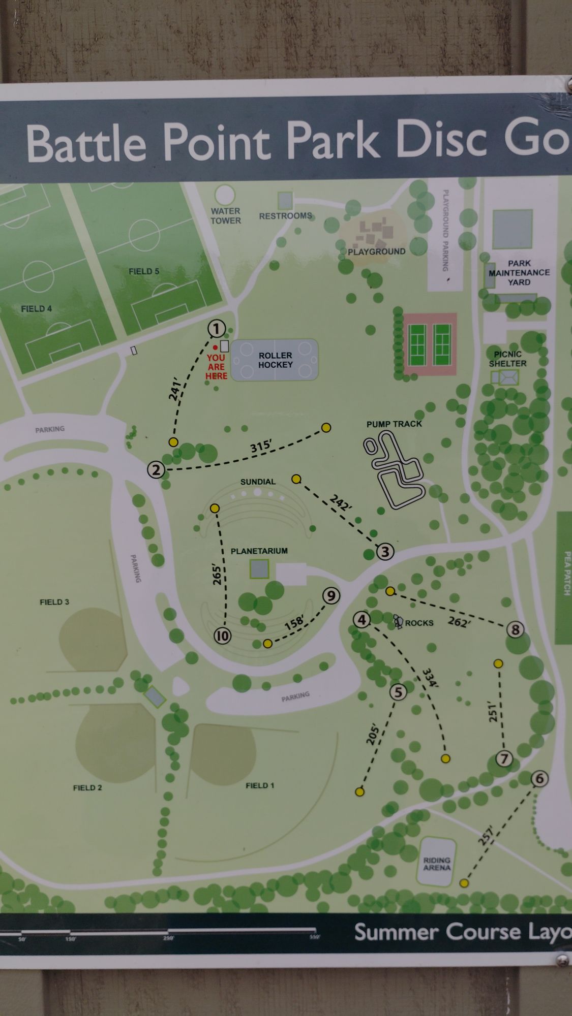 10 Hole - Summer Course Layout